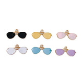 100pcs Sunglasses Shape Alloy Charms 10x20mm Enamel Pendants
