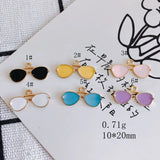 100pcs Sunglasses Shape Alloy Charms 10x20mm Enamel Pendants