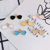 100pcs Sunglasses Shape Alloy Charms 10x20mm Enamel Pendants
