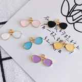 100pcs Sunglasses Shape Alloy Charms 10x20mm Enamel Pendants