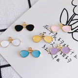 100pcs Sunglasses Shape Alloy Charms 10x20mm Enamel Pendants