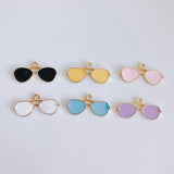 100pcs Sunglasses Shape Alloy Charms 10x20mm Enamel Pendants