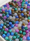 100pcs 8mm 10mm 12mm Glitter Pattern Round Resin Beads DIY Jewelry Accessory