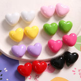 100pcs Cartoon Hearts Resin Beads DIY Jewelry Accessory