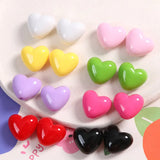 100pcs Cartoon Hearts Resin Beads DIY Jewelry Accessory