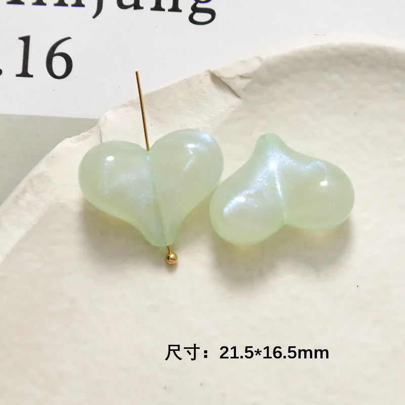 100pcs/lot Geometry Cartoon Hearts Beads DIY Jewelry Accessories