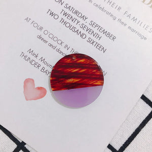 10pcs 29*3mm Colorful Acrylic Acetic Acid Round Pendant Charms DIY