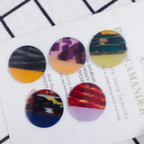 10pcs 29*3mm Colorful Acrylic Acetic Acid Round Pendant Charms DIY