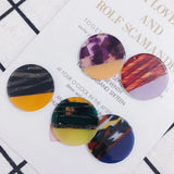 10pcs 29*3mm Colorful Acrylic Acetic Acid Round Pendant Charms DIY