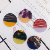 10pcs 29*3mm Colorful Acrylic Acetic Acid Round Pendant Charms DIY