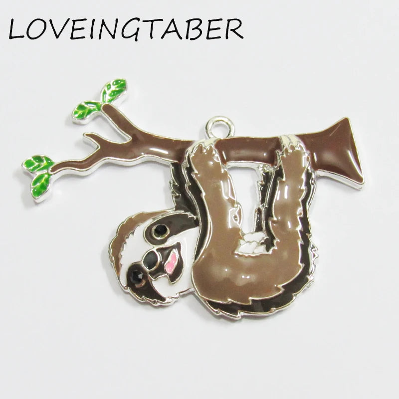 10pcs Sloth Pendants for Jewelry Making
