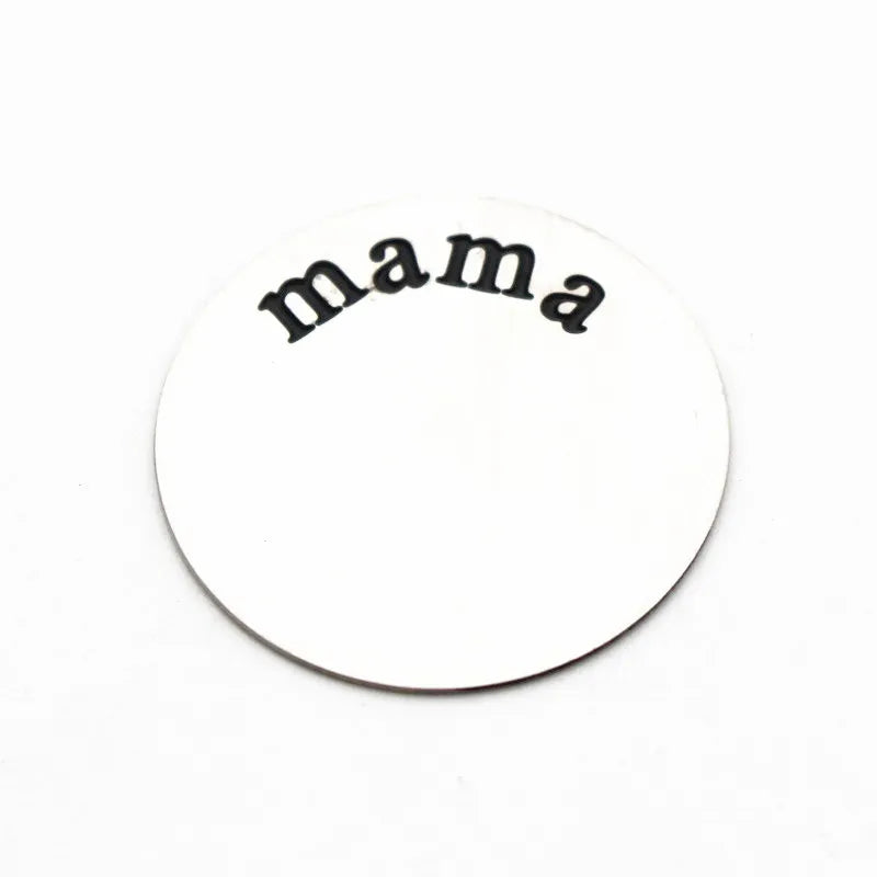 10pcs 22mm Silver Mama Window Plate for 30mm Glass Locket