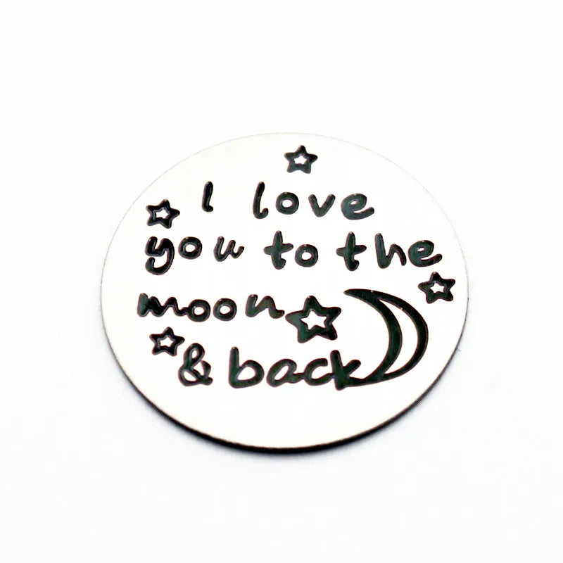 10pcs 22mm Stainless Steel Moon Back Plate for 30mm Floating Locket