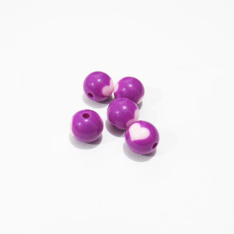 Chunky Jewelry Acrylic Solid Heart Beads 12mm/16mm