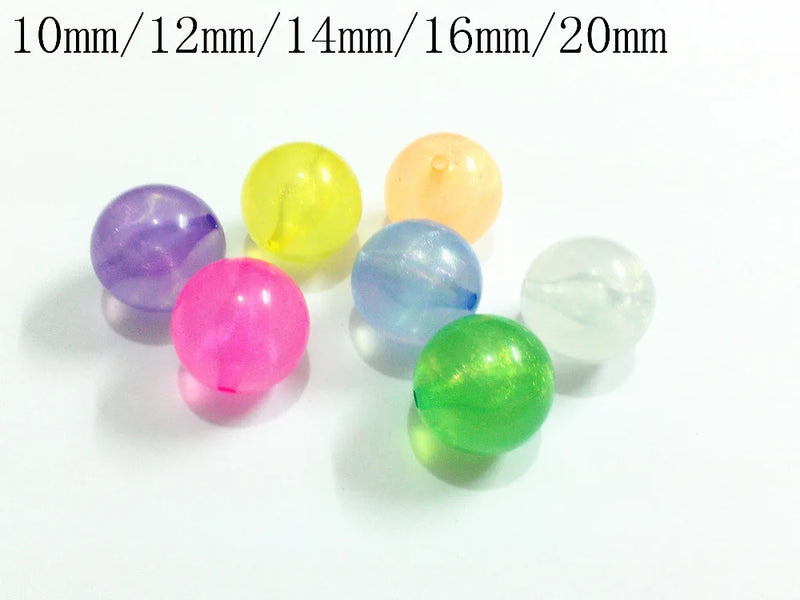 Mixed Transparent Illusion Glitter Beads 12mm/20mm