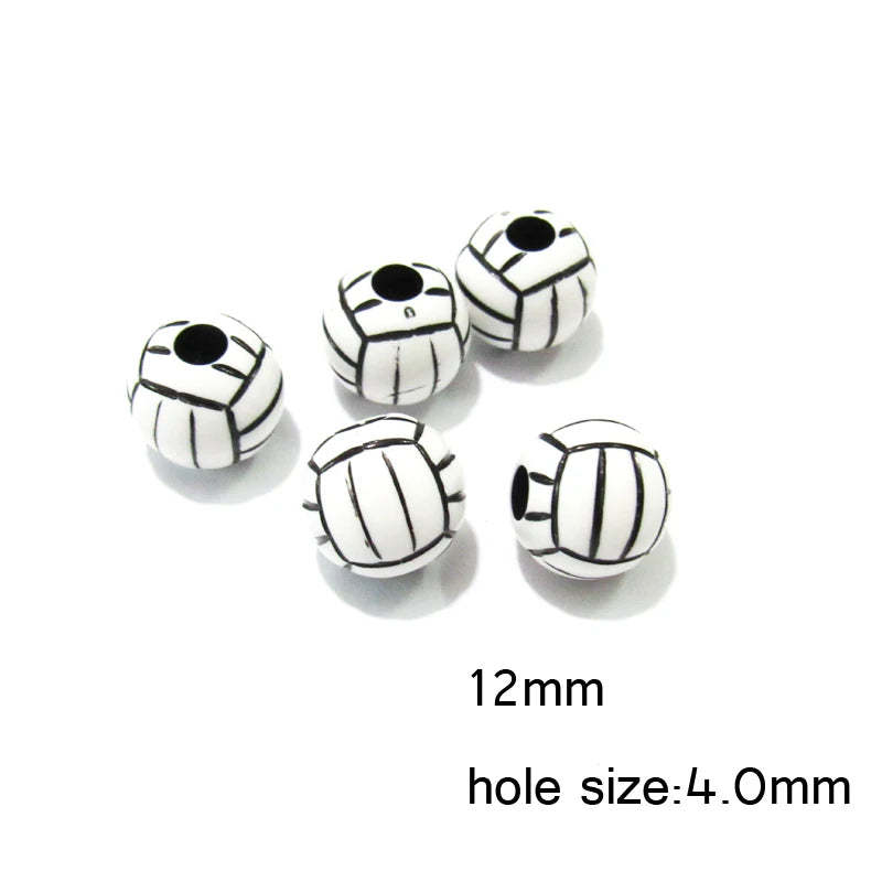 12mm 550pcs Sports Ball Beads Baseball Basketball Football Volleyball Tennis