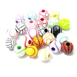 12mm 550pcs Sports Ball Beads Baseball Basketball Football Volleyball Tennis