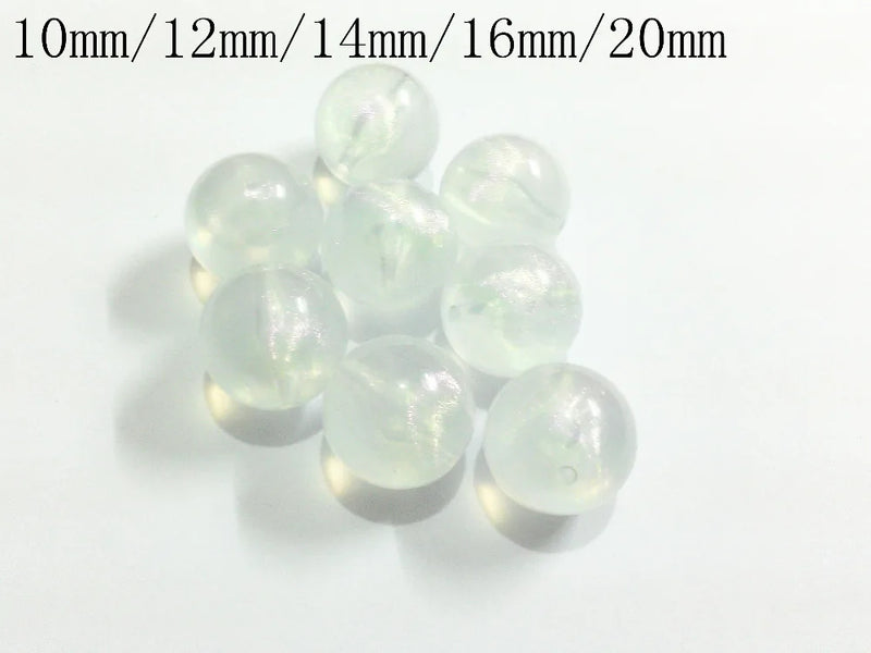 Clear Transparent Illusion Glitter Beads 12mm & 20mm