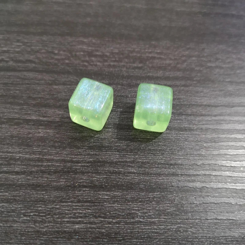 260pcs Transparent Acrylic Cube Glitter Beads for DIY Hand Jewelry