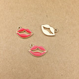 80pcs/Lot Sexy Lip Shape Enamel Charms 18*11MM, DIY Jewelry Findings