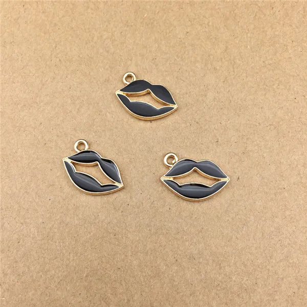 80pcs/Lot Sexy Lip Shape Enamel Charms 18*11MM, DIY Jewelry Findings