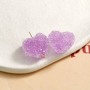 Glitter Candy Heart Acrylic Beads Jewelry 30pcs DIY Bracelet Necklace Earring