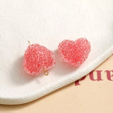 Glitter Candy Heart Acrylic Beads Jewelry 30pcs DIY Bracelet Necklace Earring