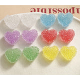 Glitter Candy Heart Acrylic Beads Jewelry 30pcs DIY Bracelet Necklace Earring