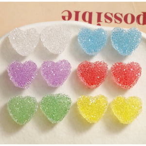 Glitter Candy Heart Acrylic Beads Jewelry 30pcs DIY Bracelet Necklace Earring