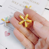 Colorful Crystal Rhinestone Flower Charms Necklace Pendants