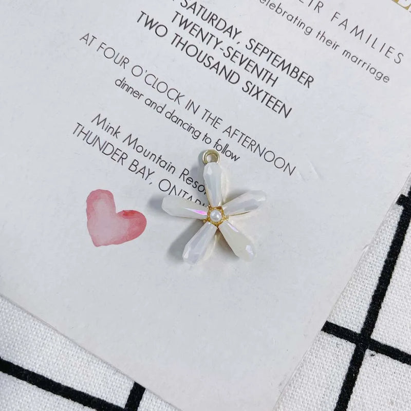Colorful Crystal Rhinestone Flower Charms Necklace Pendants