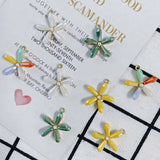 Colorful Crystal Rhinestone Flower Charms Necklace Pendants