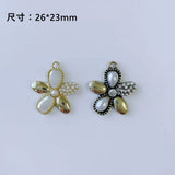 Vintage Style Pearl Crystal Rhinestone Alloy Flower Necklace Pendants Charms