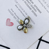Vintage Style Pearl Crystal Rhinestone Alloy Flower Necklace Pendants Charms