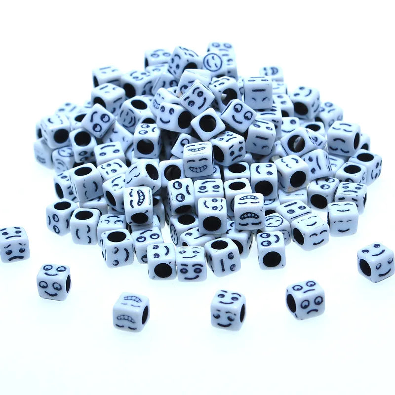 1900pcs Acrylic Cube Beads 6*6mm DIY Jewelry Findings Big Hole Spacer Beads