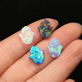 Synthetic Opal Hamsa Hand Pendant for DIY Jewelry Making