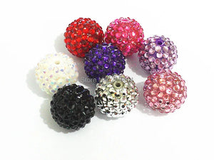 20MM 100pcs/lot Mixed Resin Rhinestone Beads Chunky Jewelry Making