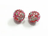 20MM 100pcs Mixed Resin Rhinestone Ball Beads, Chunky Beads For Jewelry Making