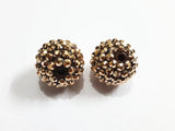 100pcs Bronze Resin Rhinestone Ball Beads for Kids Jewelry Making