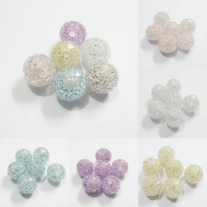 100pcs Faceted Crack Glitter Beads For Chunky Jewelry