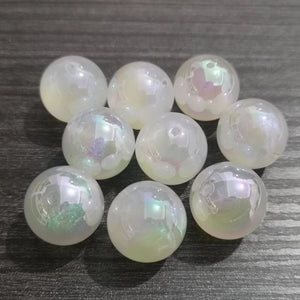 20mm Illusion Glitter Plated UV Beads 100pcs