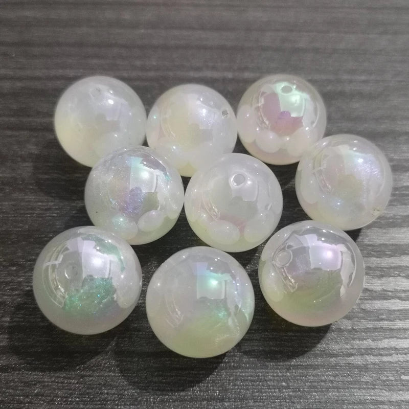 20mm Illusion Glitter Plated UV Beads 100pcs