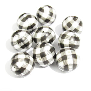 100pcs 20mm Acrylic Matte Pearl Check Beads Chunky Kids Necklace