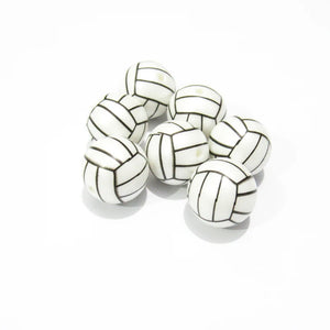 100pcs 20mm Acrylic Matte Pearl Volleyball Beads Chunky Jewelry