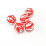 100pcs Acrylic Pearl Red Watermelon Stripe Beads Chunky Kids Necklace