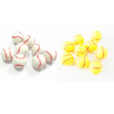20mm 100pcs Acrylic Yellow/White Baseball Beads Chunky Jewelry
