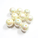 100pcs Beige Illusion Wrinkles Pearl Beads For Chunky Necklace