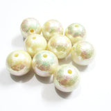 100pcs Beige Illusion Wrinkles Pearl Beads For Chunky Necklace