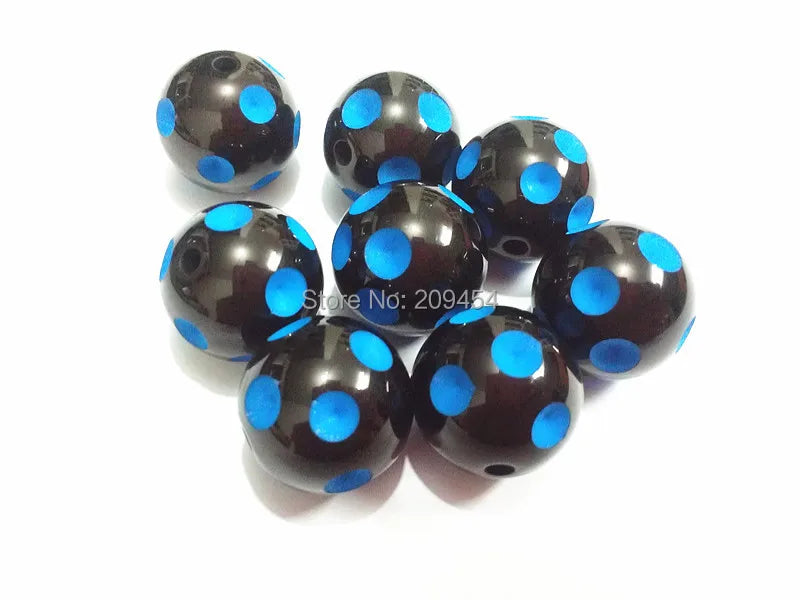 20mm 100pcs Polka Dot Beads, Chunky Beads for Kids Necklace Making