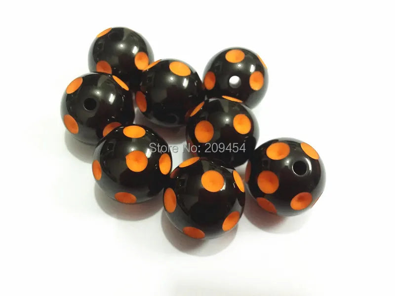 20mm 100pcs/lot Orange Polka Beads Chunky Beads Kids Necklace Making